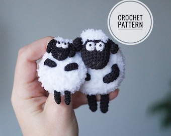 Sheep crochet pattern in english Crochet sheep Amigurumi brooch sheep Pdf pattern Stuffed sheep toy