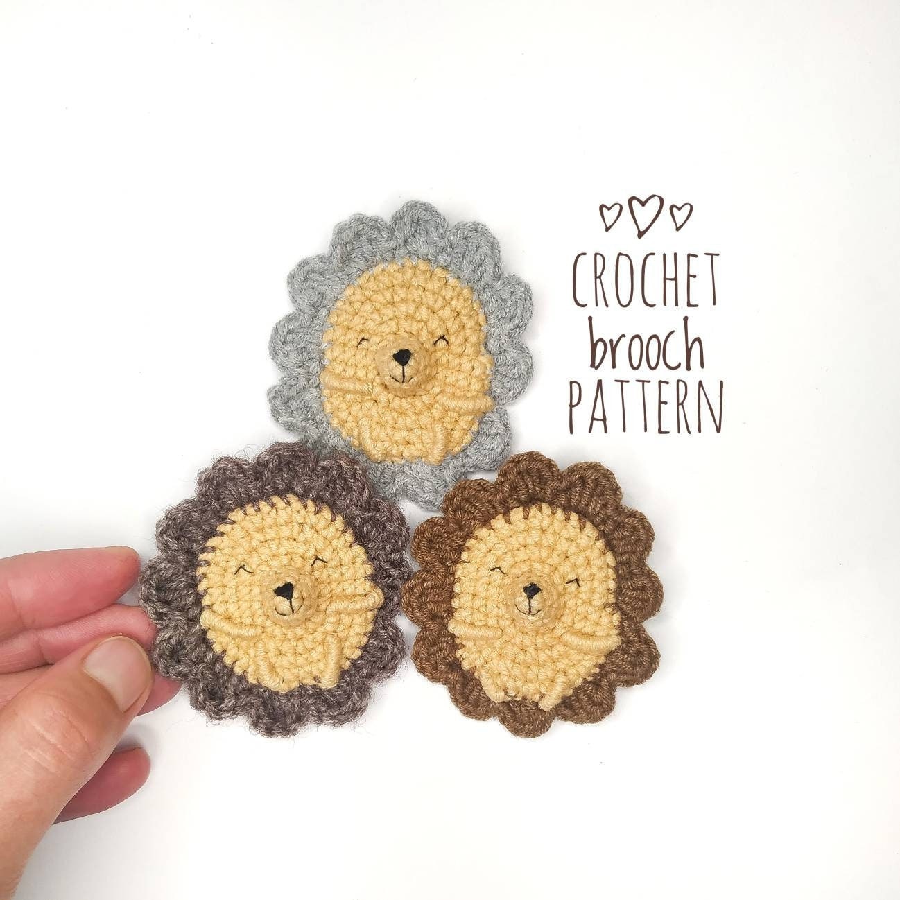 35 Hedgehog Crochet Patterns for Cute Woodland Amigurumi Gifts 4 Hedgehog brooch pattern Crochet pattern in English
