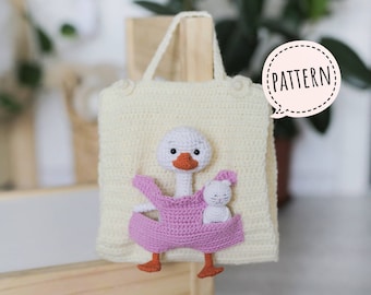 Amigurumi crochet pattern Bag (ONLY) house for toy about 12-14 cm and cat (goose patern is not included) Pdf english pattern crochet bag