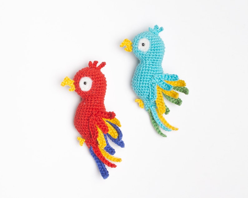 Crochet PATTERN amigurumi parrot brooch jewelry Pdf pattern in English image 9