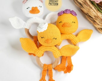 Babyrassel-Muster in Englisch Amigurumi Gänserassel Pdf Muster Ente