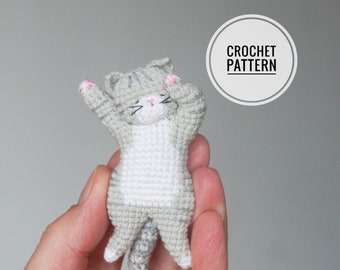Cat crochet pattern Amigurumi brooch cat Pdf pattern in english  Stuffed cat toy