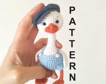 Crochet goose pattern in English Amigurumi pattern Stuffed bird pattern