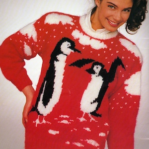 Penguin Motif Pattern Back & Front Womens 30