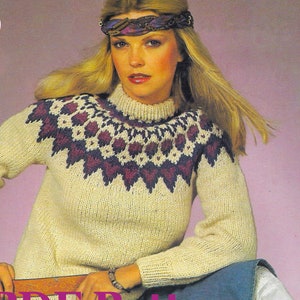 Nordic Pullover Sweater Knitting Pattern Mens Womens Vintage 1982 ...