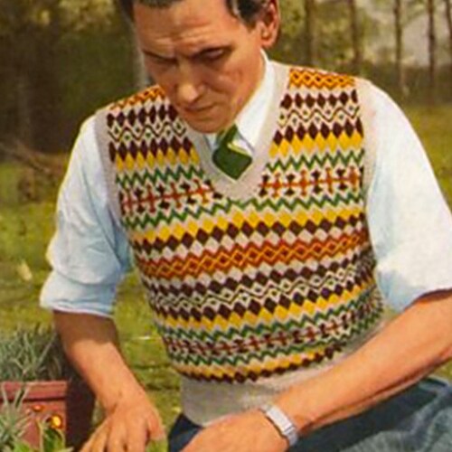 Mens Womens Sweater Vest Knitting 
