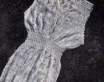 Breipatroon lichte zomerjurk | Vintage nachtjapon uit 1947 | Damesnachtkleding | Gesmokte taille en schouders | Luchtig getailleerd | Pdf-download