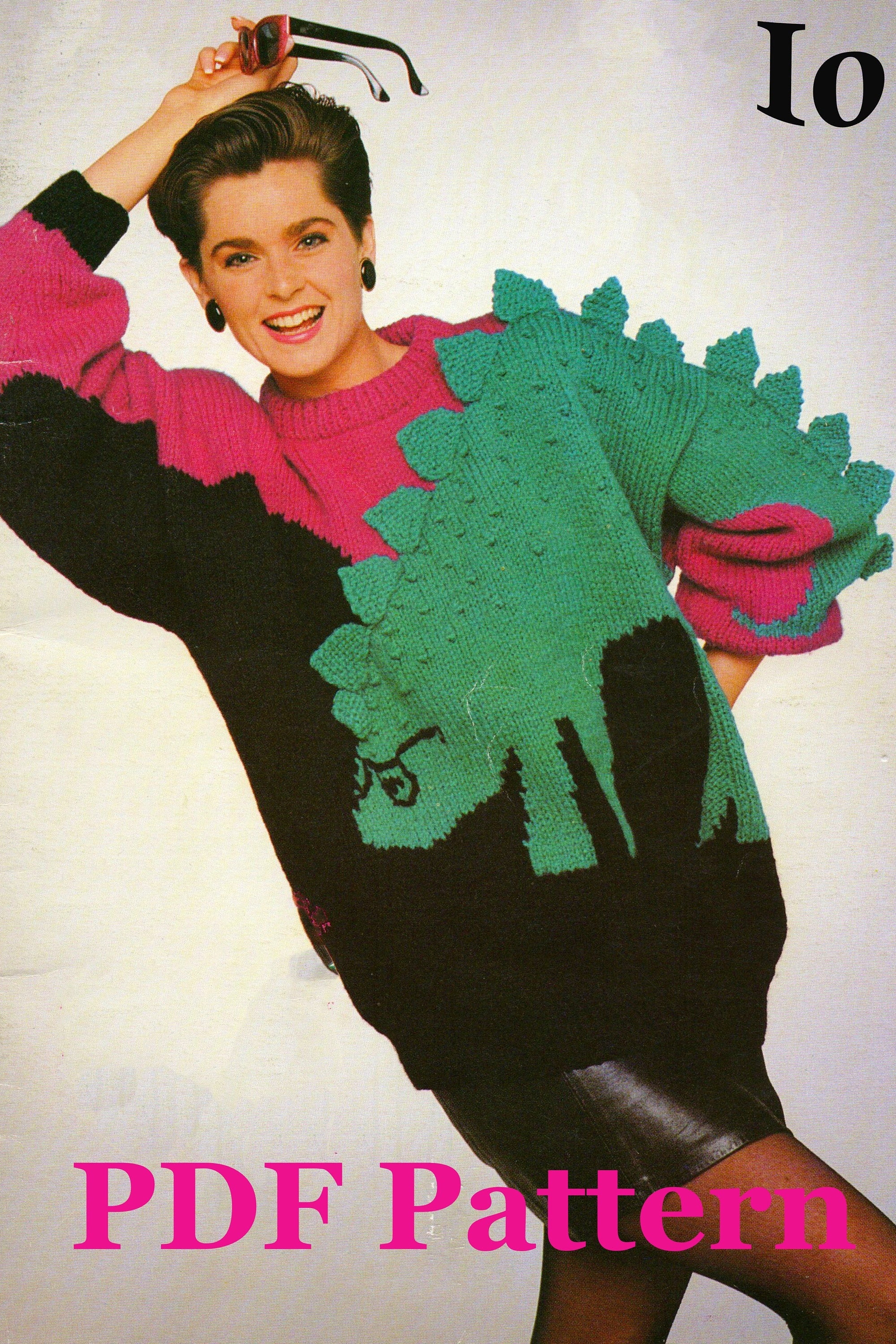 Dinosaur Sweater Knitting Pattern | Adult Oversized Pullover