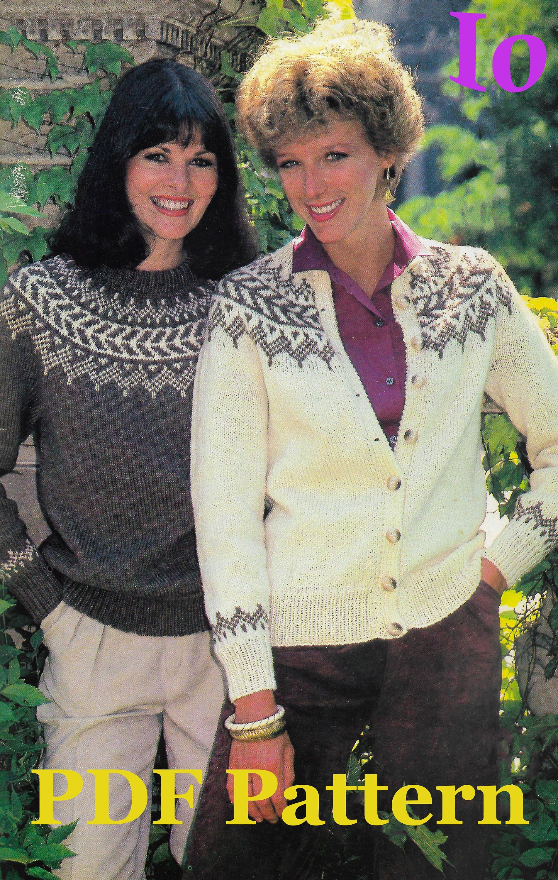 Chevron Fair Isle Pullover Sweater Cardigan Knitting Pattern
