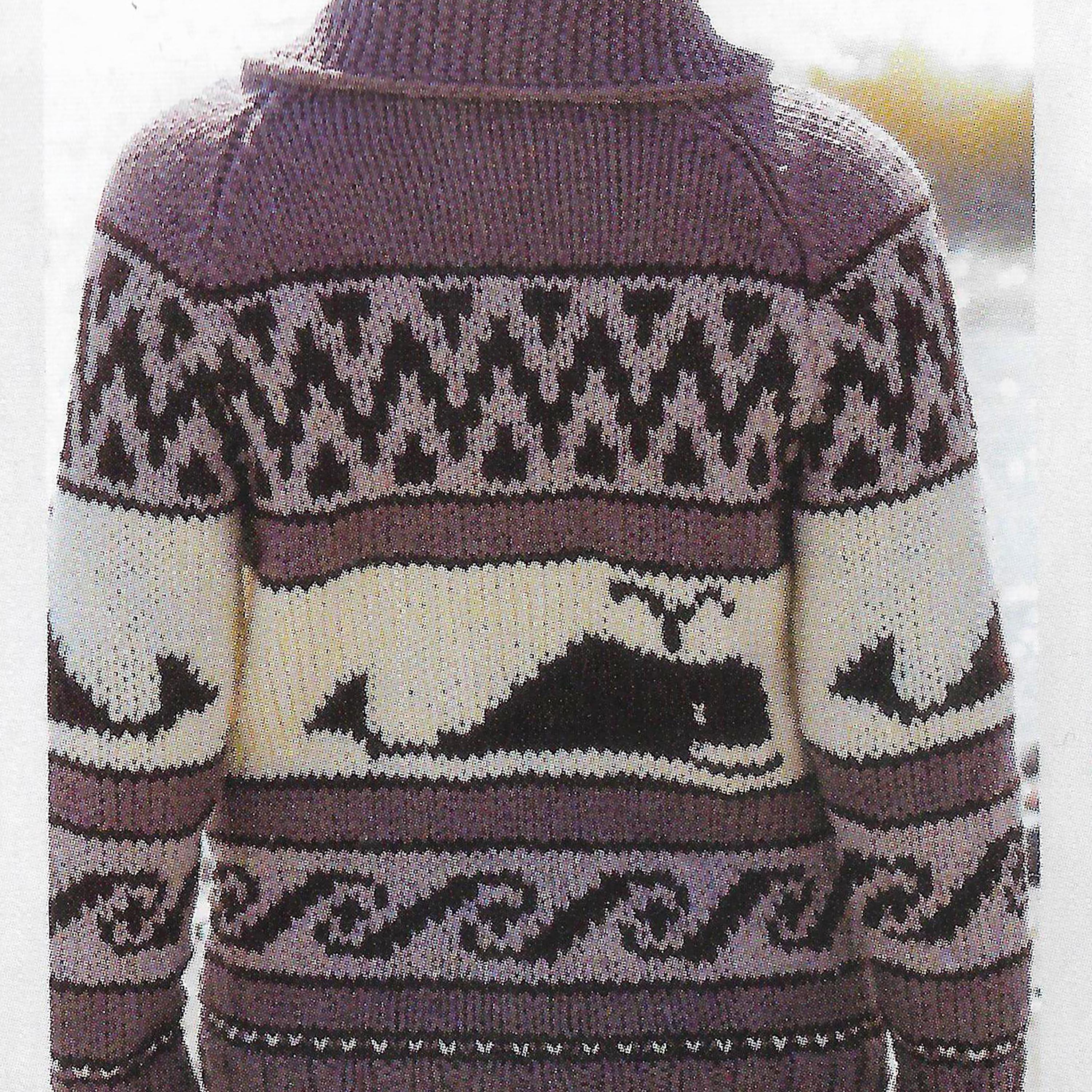 Baleen Whale Jacket Knitting Pattern | Cowichan Sweater | Intarsia Fair ...