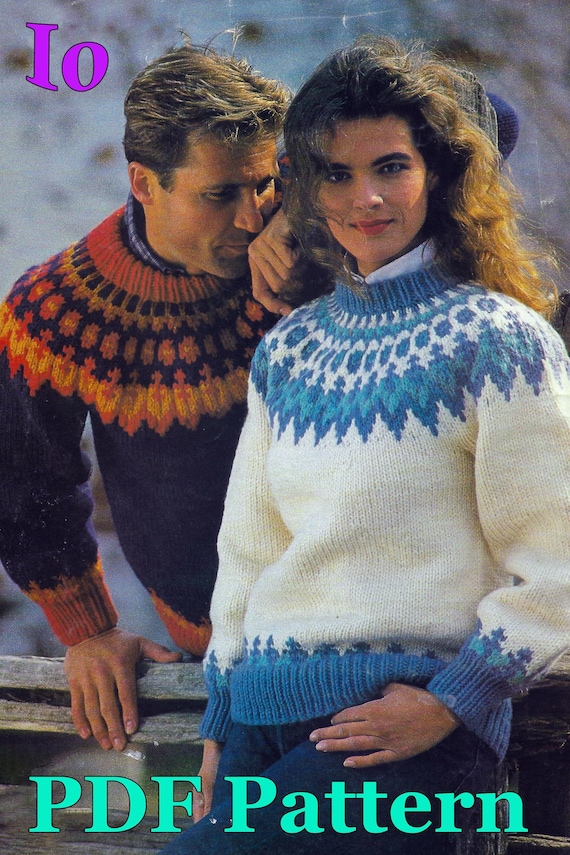 Fair Isle Nächte Strickmuster 1990 Vintage Pullover