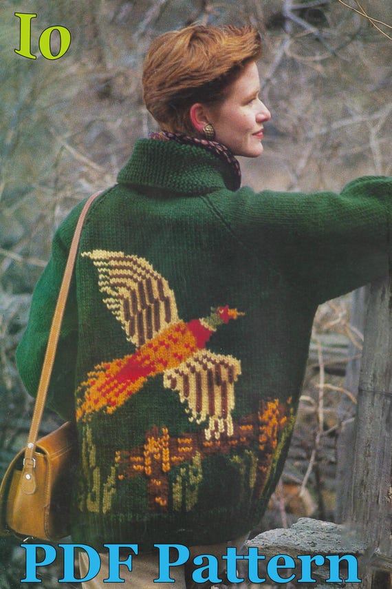 Pheasant Sweater Jacket Knitting Pattern | Vintage Unisex 1990