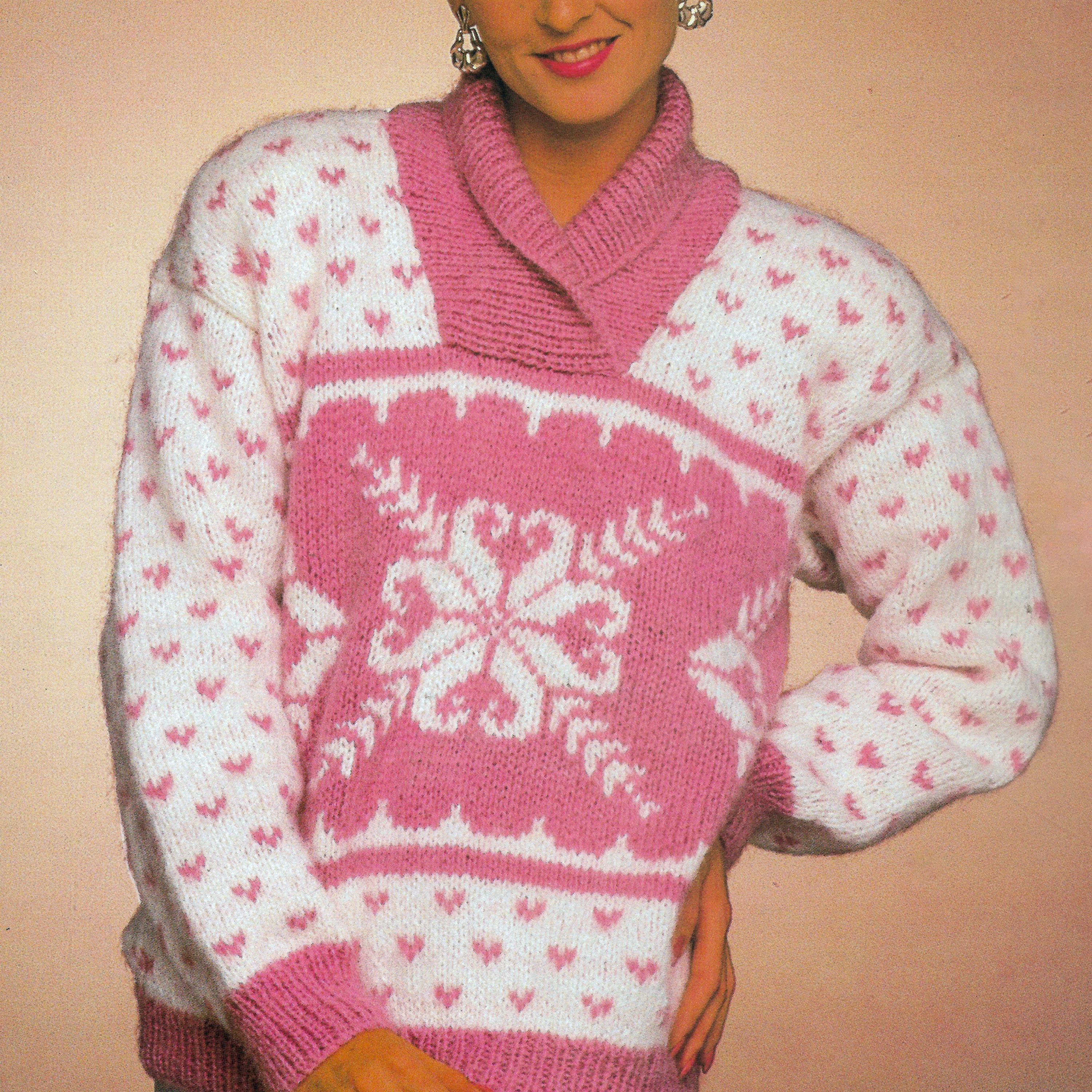 Emblem Sweater Knitting Pattern | Vintage 1989 Design | Intarsia Fair ...