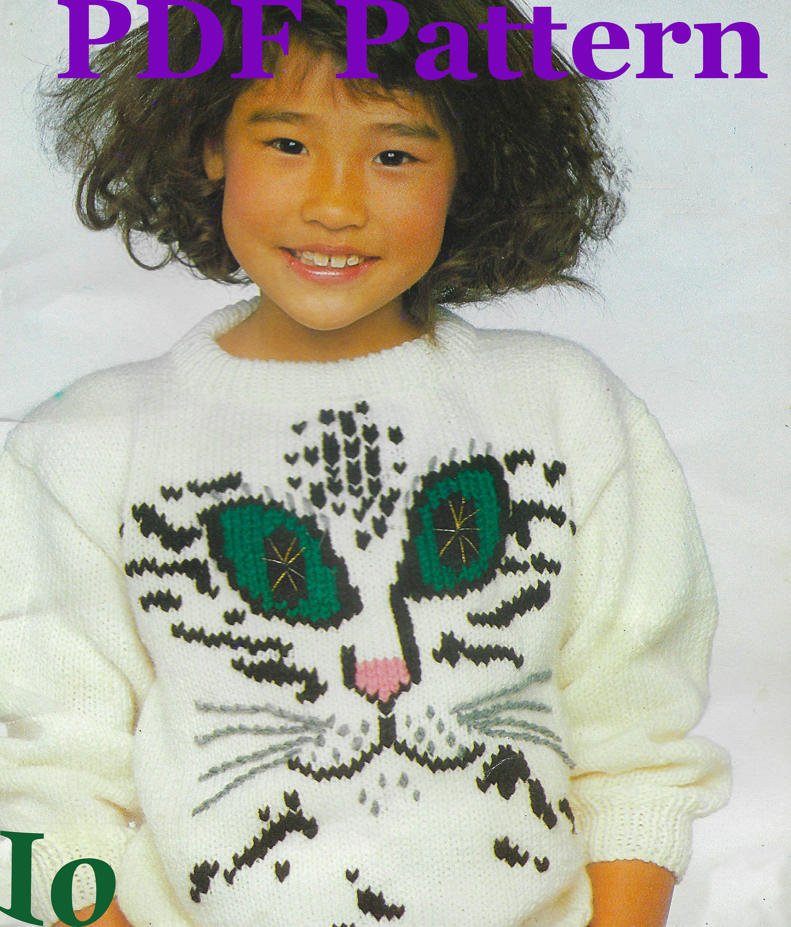 Super Cat Sweater Knitting Pattern | Vintage 1987 | Kids