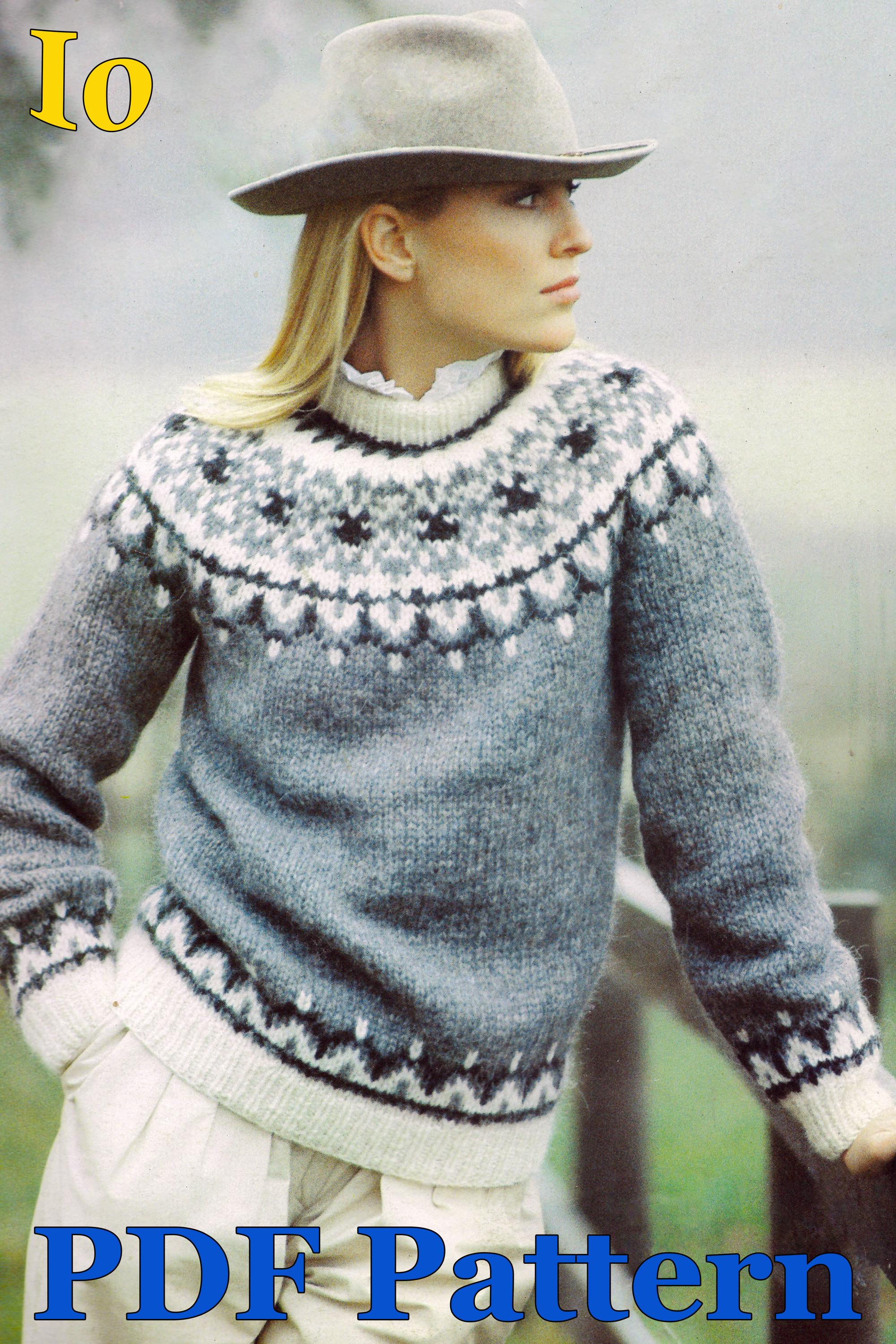 Icelandic Lopi Sweater Knitting Pattern | Vintage 1982 | Fair Isle ...