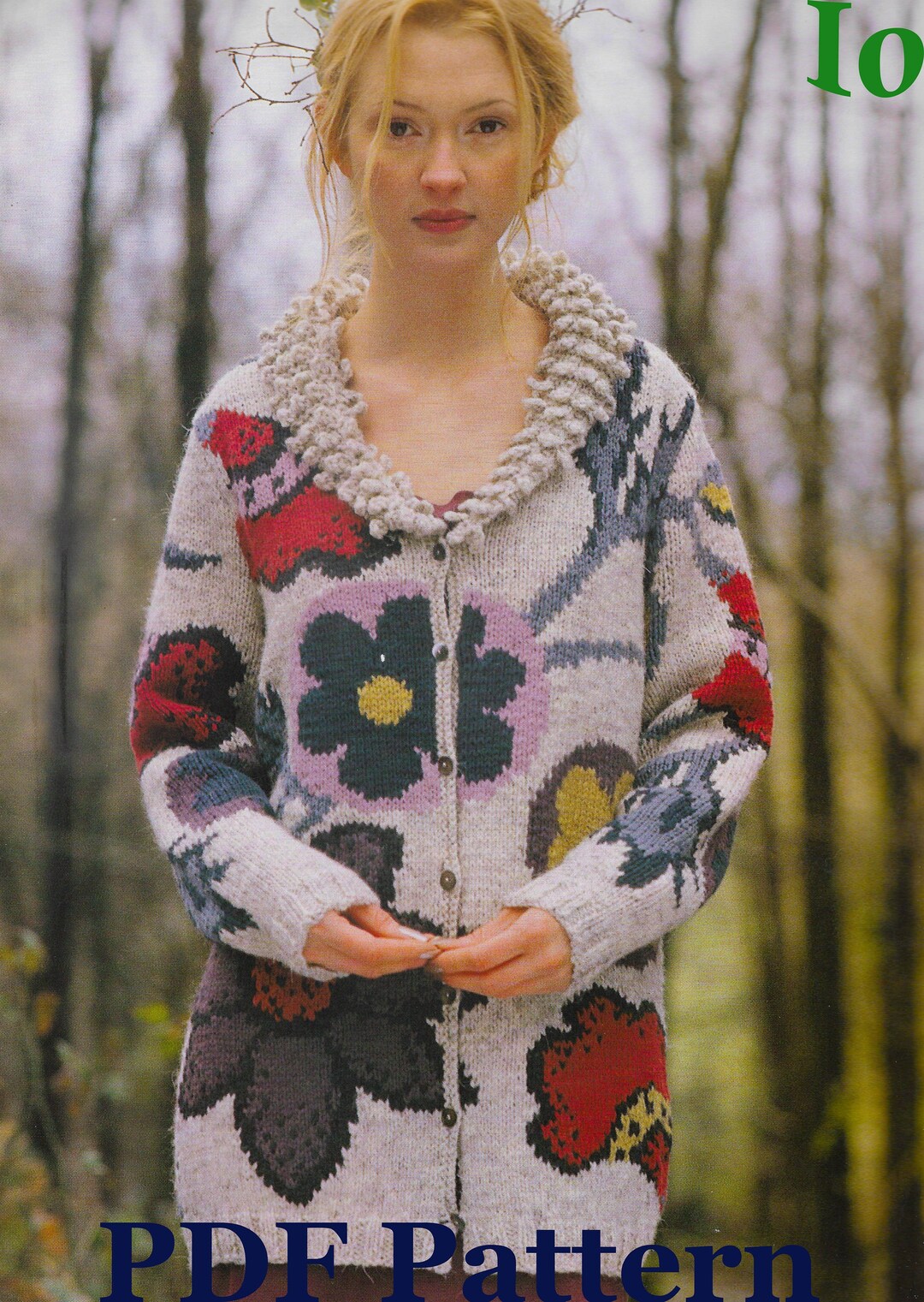 Flora Jacket Knitting Pattern | 1999 Womens Flower Cardigan