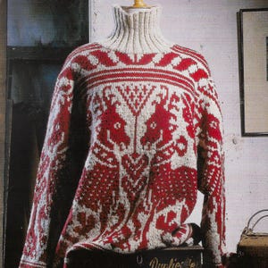 Stickmönster till Herald-tröja | Vintagedesign från 1999 | Fair Isle-färgade mönster | Vuxen- och barnstorlekar | PDF-nedladdning