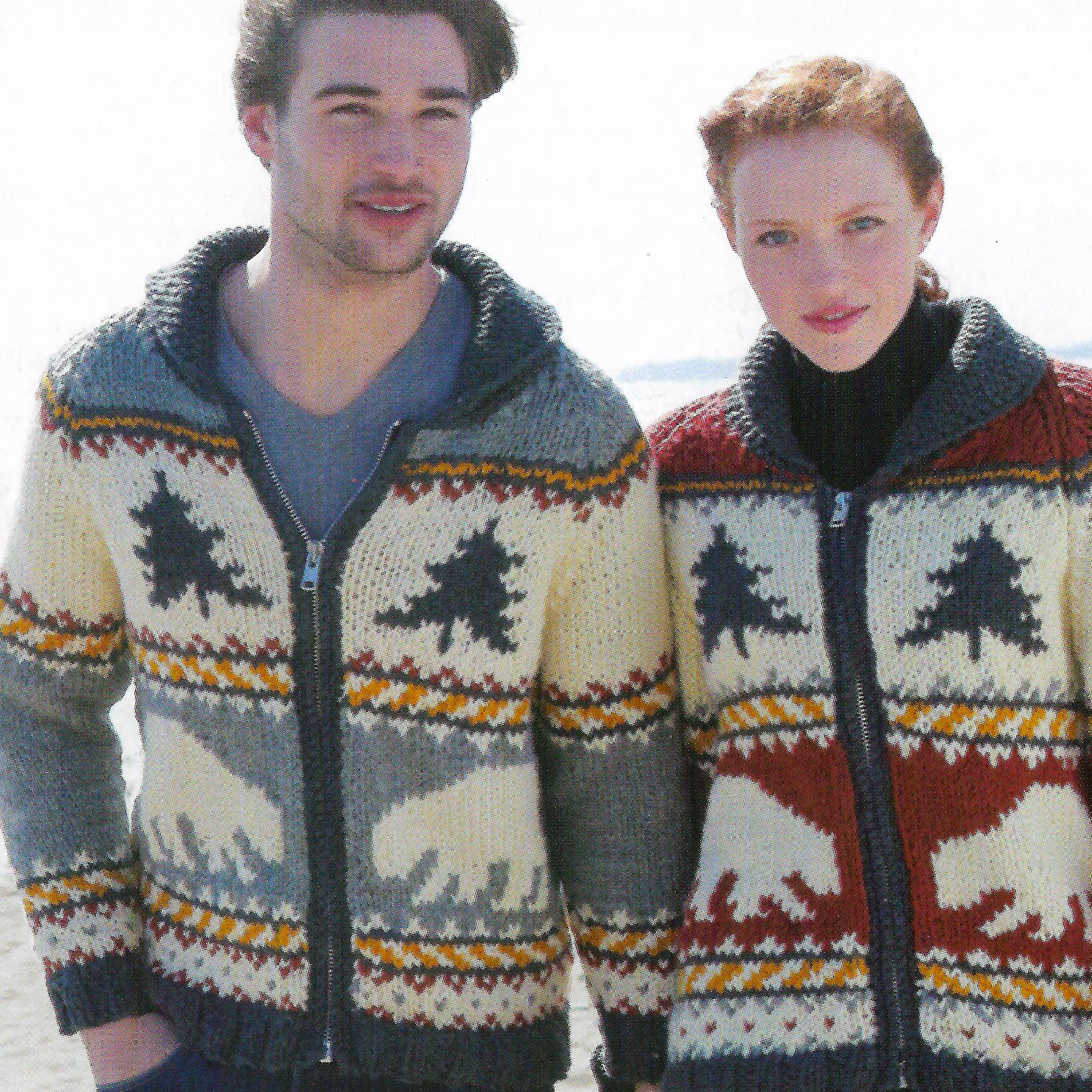 Bear Cowichan Jacket Knitting Pattern | Fair Isle Intarsia Colorwork ...