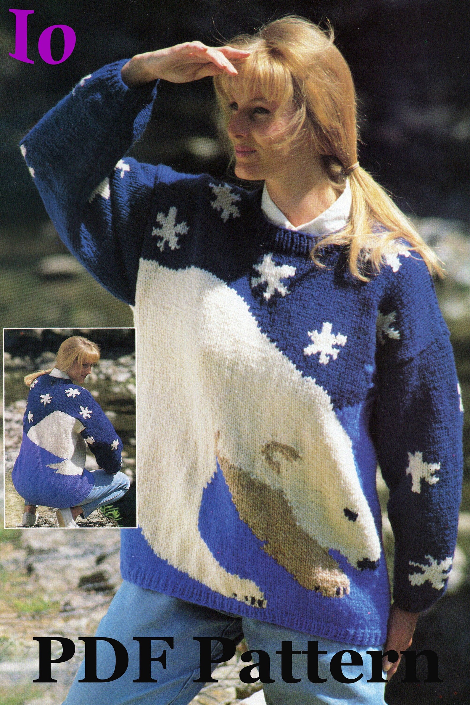 Polar Bear Sweater Knitting Pattern | Womens Pullover Jumper | Intarsia ...