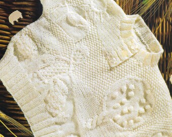Sweter z teksturą Perfect Day | Rozmiary dziecięce od 12 do 30 miesięcy | Balony na gorące powietrze Sheep Farm Herder | Kołnierzyk z guzikami | Haft | Pobierz plik PDF