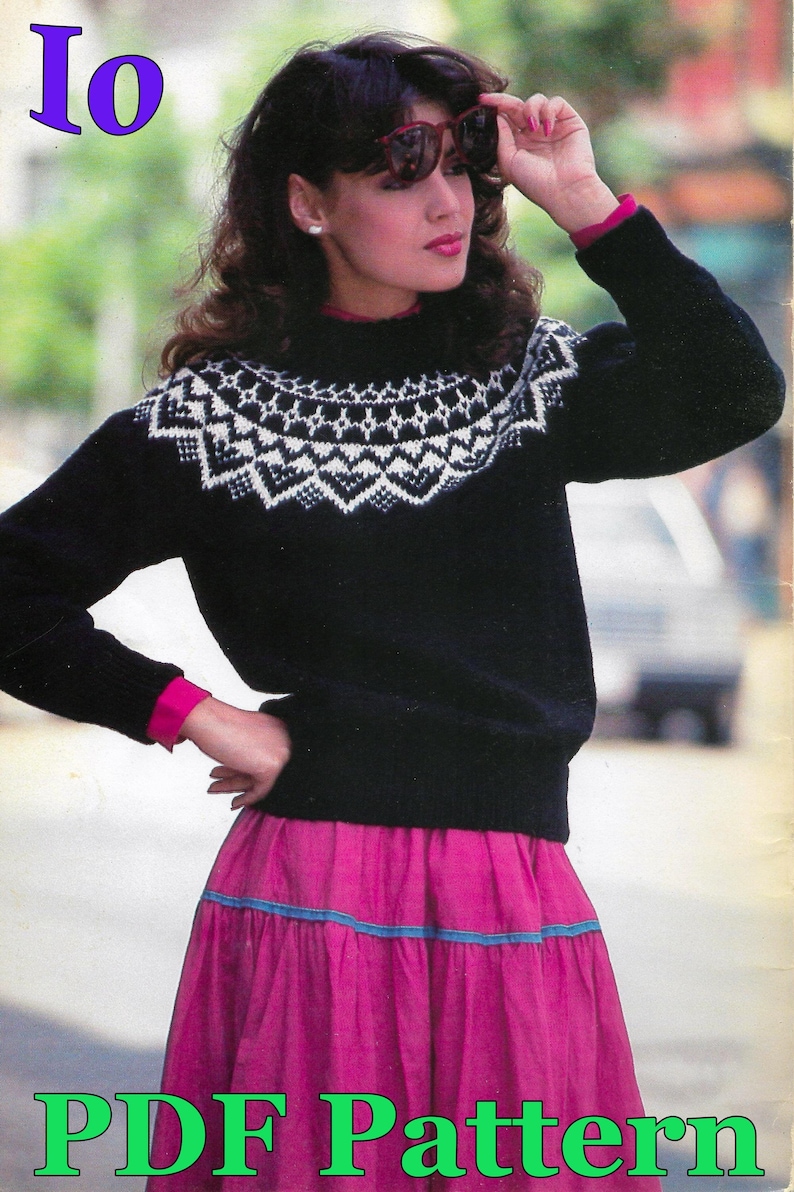 Serenata Sweater Knitting Pattern | Women's 1983 Vintage Design | Fair ...