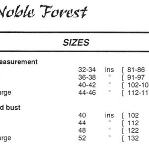 May include: A chart showing bust measurements in inches and centimeters for different sizes: Small (32-34 inches, 81-86 cm), Medium (36-38 inches, 91-97 cm), Large (40-42 inches, 102-107 cm), and Extra Large (44-46 inches, 112-117 cm). It also shows the finished bust measurements in inches and centimeters for each size.