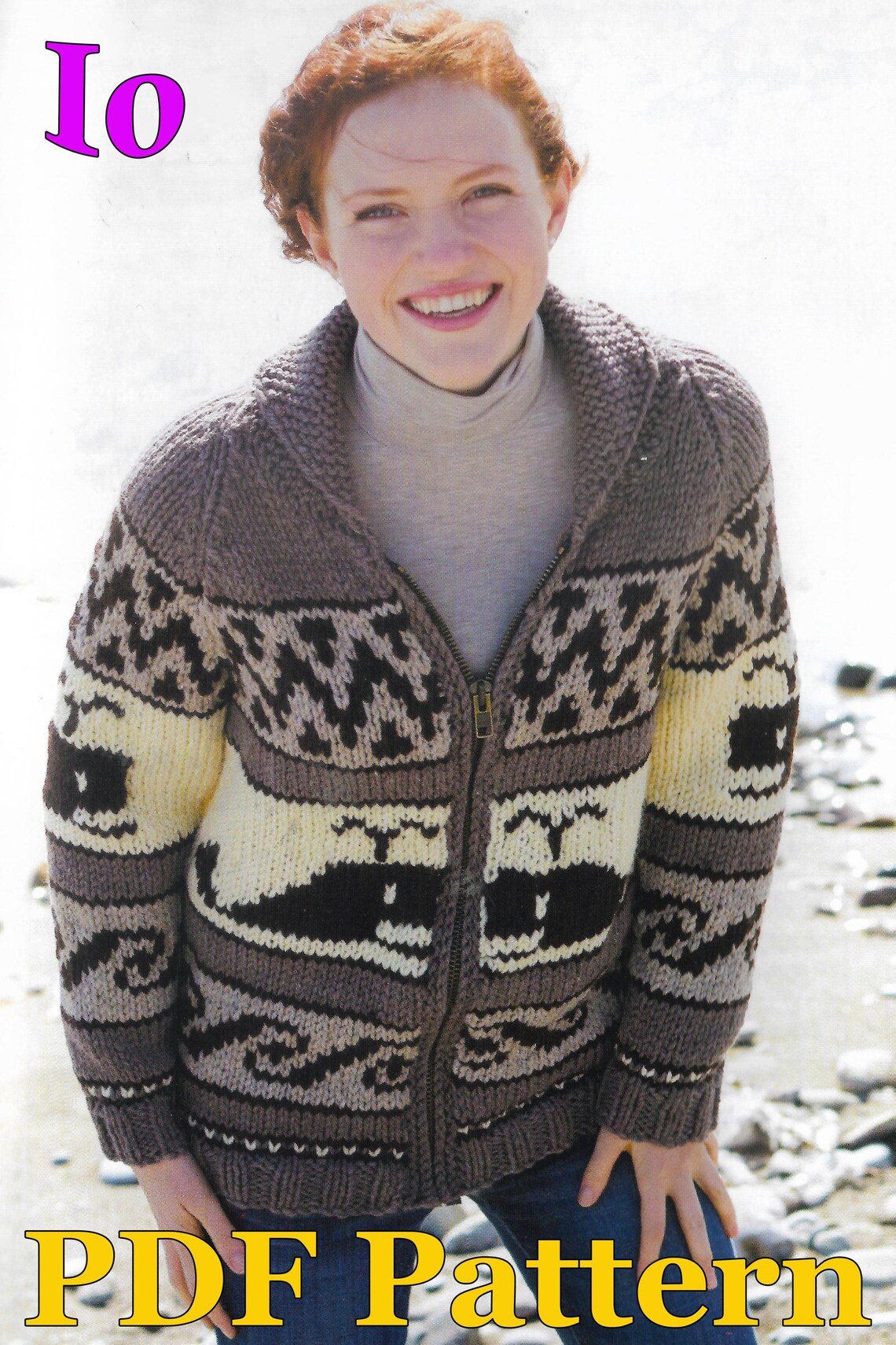 Baleen Whale Jacket Knitting Pattern | Cowichan Sweater | Intarsia Fair ...