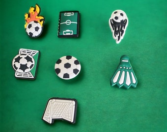 Soccer Croc Charms, Sports-Themed Croc Jibbitz, Soccer ball Croc Accessories, Goal Croc Shoe Charms, Soccer Player Croc Hole Plugs