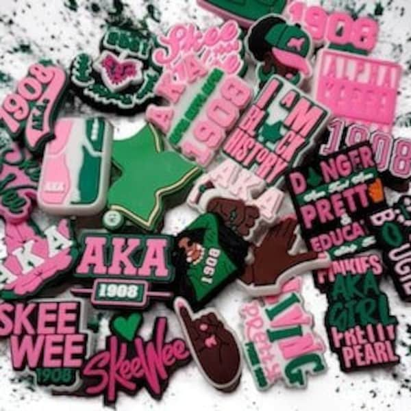 AKA Sorority Croc Charms, Alpha Kappa Alpha Shoe Decorations, AKA Greek Letter Croc Charms, AKA Sorority Accessories, Sorority Pride Charms