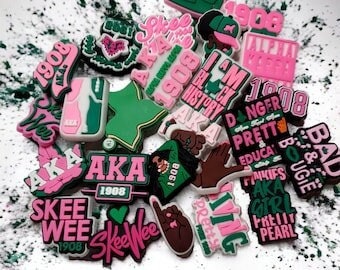 AKA Sorority Croc Charms, Alpha Kappa Alpha Shoe Decorations, AKA Greek Letter Croc Charms, AKA Sorority Accessories, Sorority Pride Charms