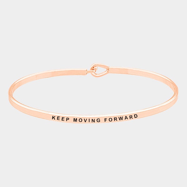 Keep Moving Forward Bracelet, Inspirational Bangle, Message Engraved Bracelets, Handwritten Bracelet, Dainty Bangle, Quote Message Bangle