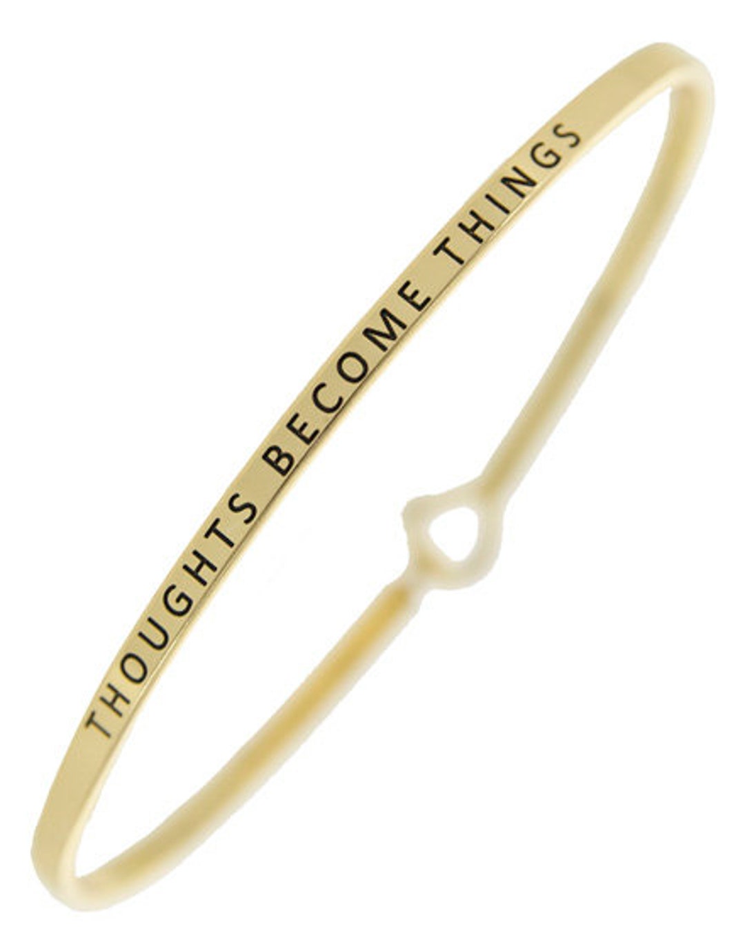 Thoughts Become Things Bracelet Message Bracelet Engraved 