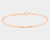 Faith Bracelet, Message Bangle Bracelet, Religious Bracelet, Inspirational Quote Bracelet
