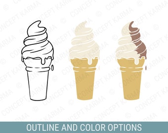 Helado SVG / Clip Art de helado / PNG, JPG, EPS / Archivos para Cricut