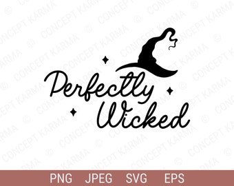 Perfectly Wicked svg / Halloween Bag svg / Candy Bag svg / Trick or Treat svg / SVG, PNG, EPS / Cricut Cut Files