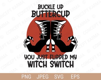 Abróchate el cinturón de mantequilla svg / Interruptor de bruja svg / Bolsa de Halloween svg / Bolsa de caramelos svg / Truco o trato svg / SVG, PNG, EPS / Cricut Cut Archivos