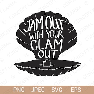 Jam Clam Funny Adult Citation | | clip art Cheeky Clam | d’images clipart vectorielles SVG, EPS, PNG | | de téléchargement numérique T-shirt Design | Fichiers pour Cricut
