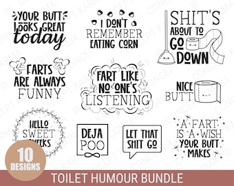 Toilet Humor svg bundle / Bathroom Sign svgs / Funny Bathroom Wall Art / SVG, PNG, EPS / Cricut Cut Files