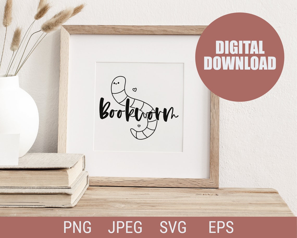 Bookworm Svg | Book Nerd Svg | Reading Svg | Bookish Svg | Hand Drawn ...