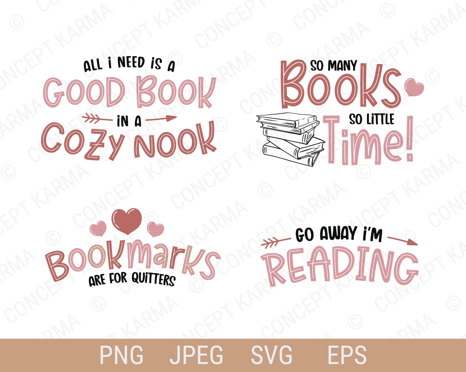 Book Lover Svg Bundle | Vol 2 | Reading Books Svg | Book Worm Svg ...