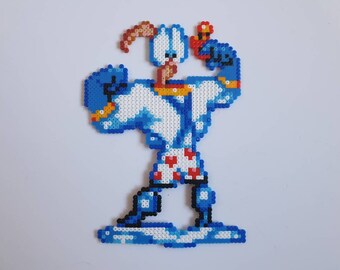 Earthworm Jim Bead Art