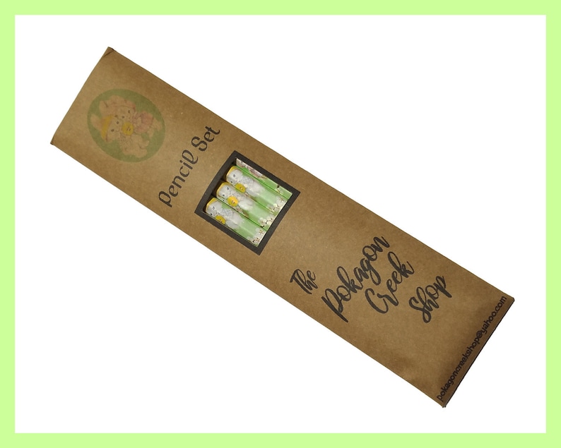 Hand Wrapped Pencil Set o 5 Easter Bunnies With Basket Full Of Eggs Gift Set Easter Basket Filler