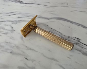 1940年代製 ヴィンテージ ジレット 戦後型 ファットハンドル ゴールドテック NDC 安全カミソリ