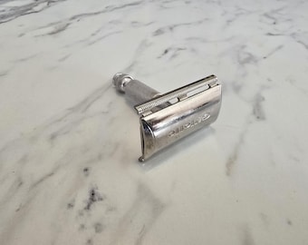 Vintage 1967 M1 Ball End Gillette Travel Tech Rasierhobel Aluminium Griff
