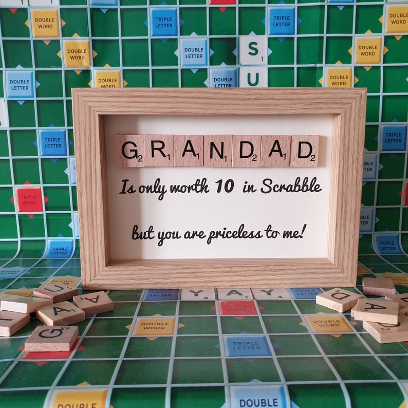 Grandad Gift Grandpa Gift Scrabble Art Picture. Scrabble Etsy UK