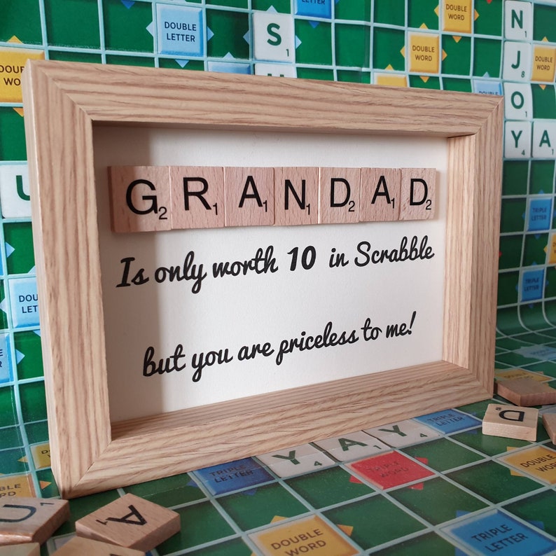 Grandad Gift Grandpa Gift Scrabble Art Picture. Scrabble Etsy UK