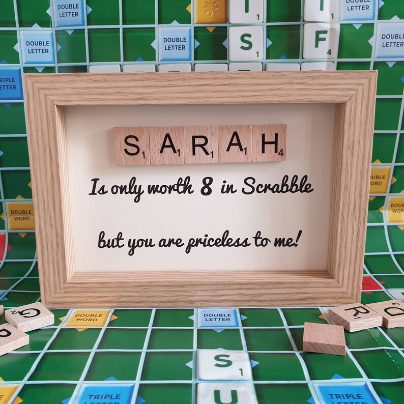 Personalised Name Gift Scrabble Tile Wall Art Gift for Him Etsy UK