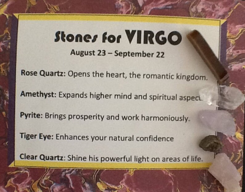 Zodiac Healing Gemstone Set Chakra Stones for Virgo Etsy