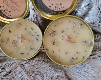 Lavender Scented Gold Tin Candles