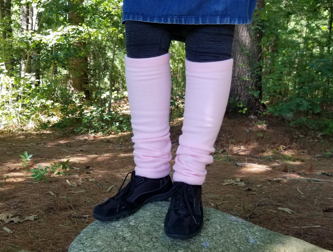 Fleece Legwarmers Soft Light Pink Leg Warmers for Adults Stretchy Pale